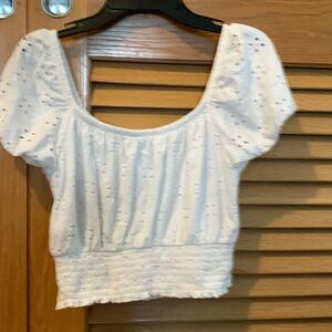 White hollister lace top